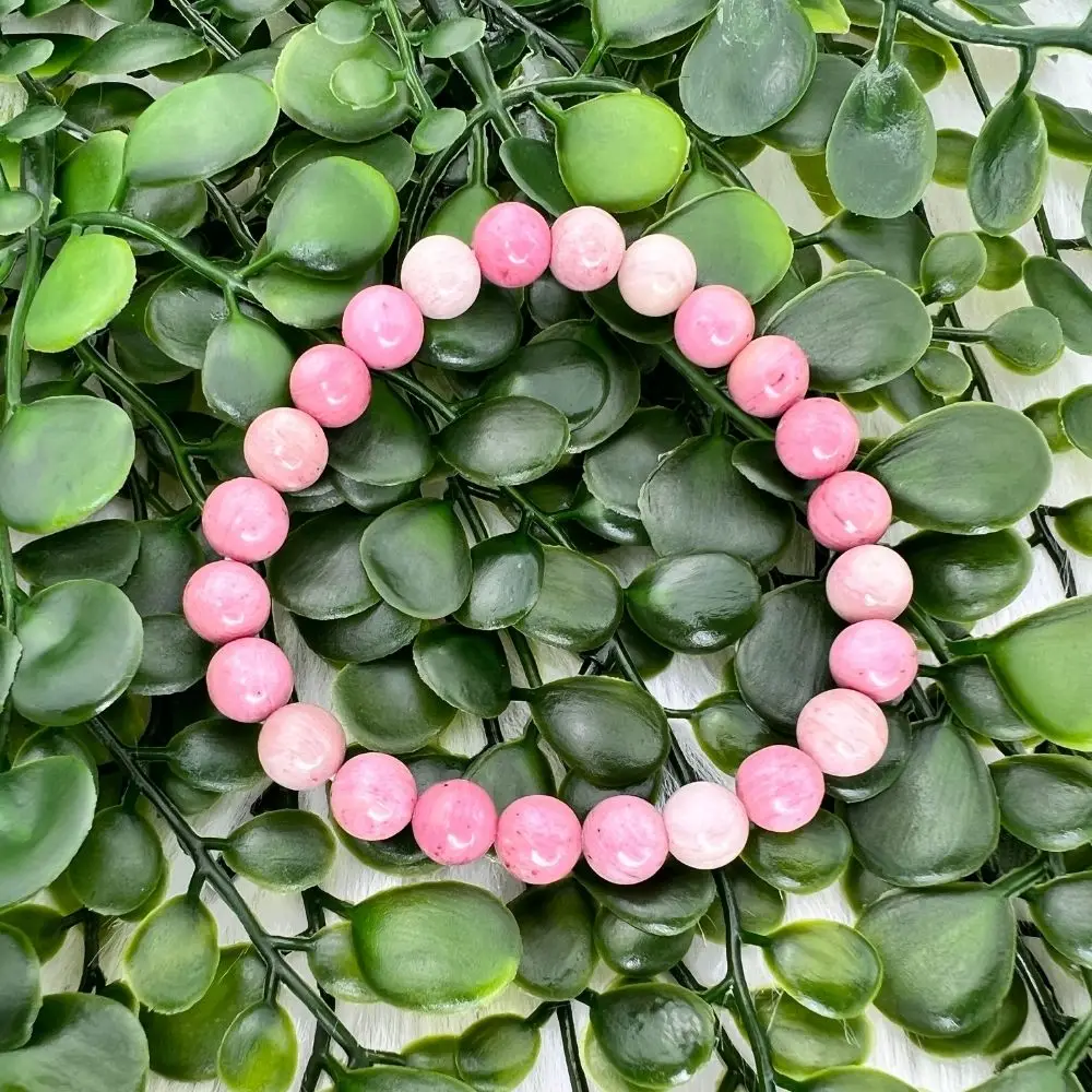 8mm natural pink rhodonite crystal bracelet